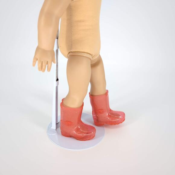 Unbranded Midcalf Height Salmon Pink See-Through Glitter Rainboots / Jellies GUC - Picture 3 of 15